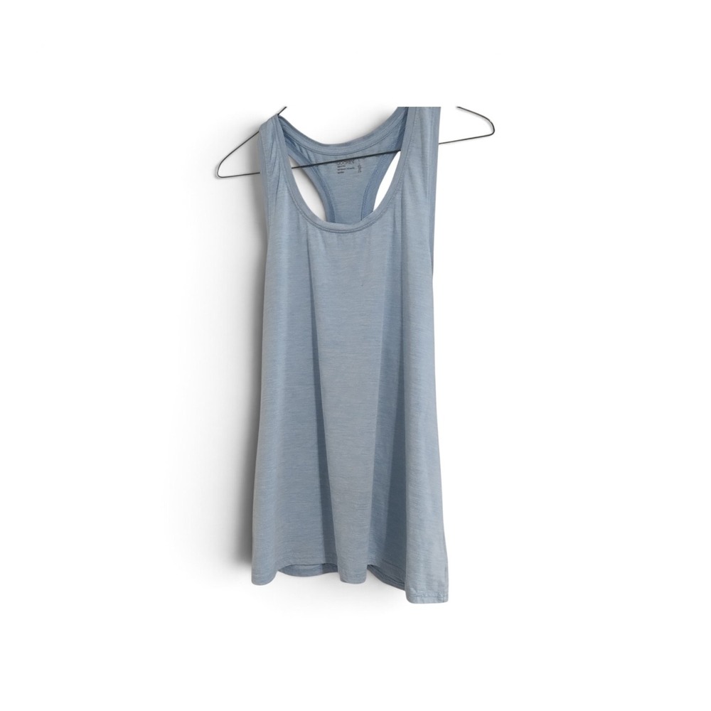 Jockey Sport Womens Racerback Tank Top Blue Heathered Sleeveless Active Large
